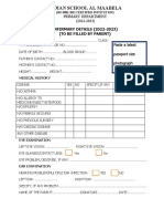 Student's Infirmary Details Primary 2022-2023