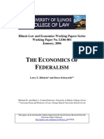 HE Conomics of Ederalism: Illinois Law and Economics Working Papers Series Working Paper No. LE06-001 January, 2006