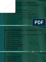 Basic Supporting Documents Repair and Maintenance of Equipment