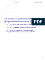 8.4 Solutions of Quadratic Equations (Complete Notes)