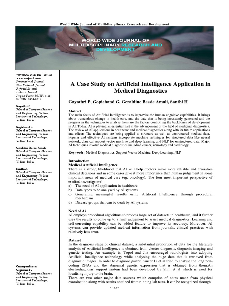 A case study on artificial intelligence application in medical