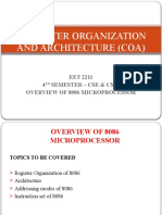 Computer Organization and Architecture (Coa) : EET 2211 4 Semester - Cse & Csit Overview of 8086 Microprocessor