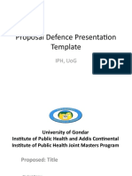 Proposal Defence Presentation Template: Iph, Uog