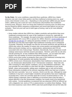 cell-free DNA (cfDNA) Testing vs. Traditional Screening Tests (1)