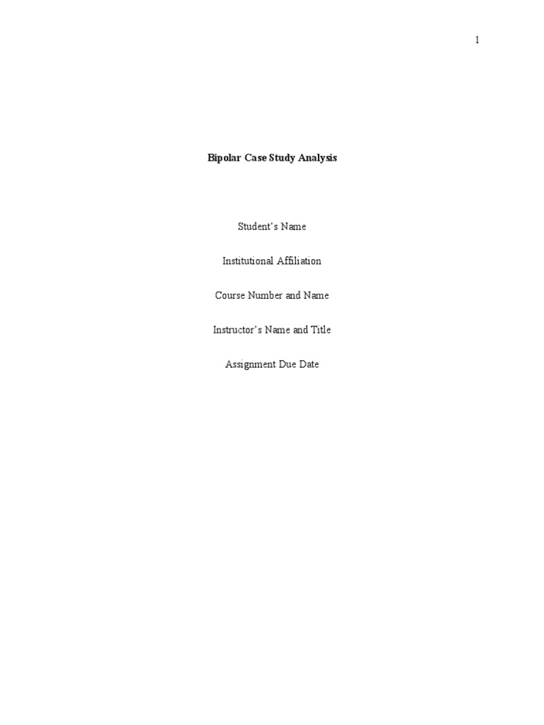 Bipolar Case Study Analysis | PDF | Psychotherapy | Bipolar Disorder