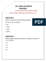 Mean J Mode J Median Worksheet Ungrouped