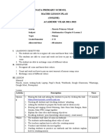 Lesson Plan Maths Grade 1 Chapter 8 