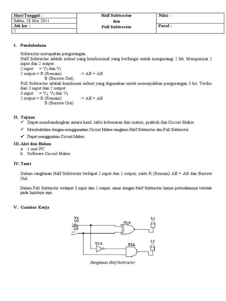 Half Dan Full Subtractor | PDF