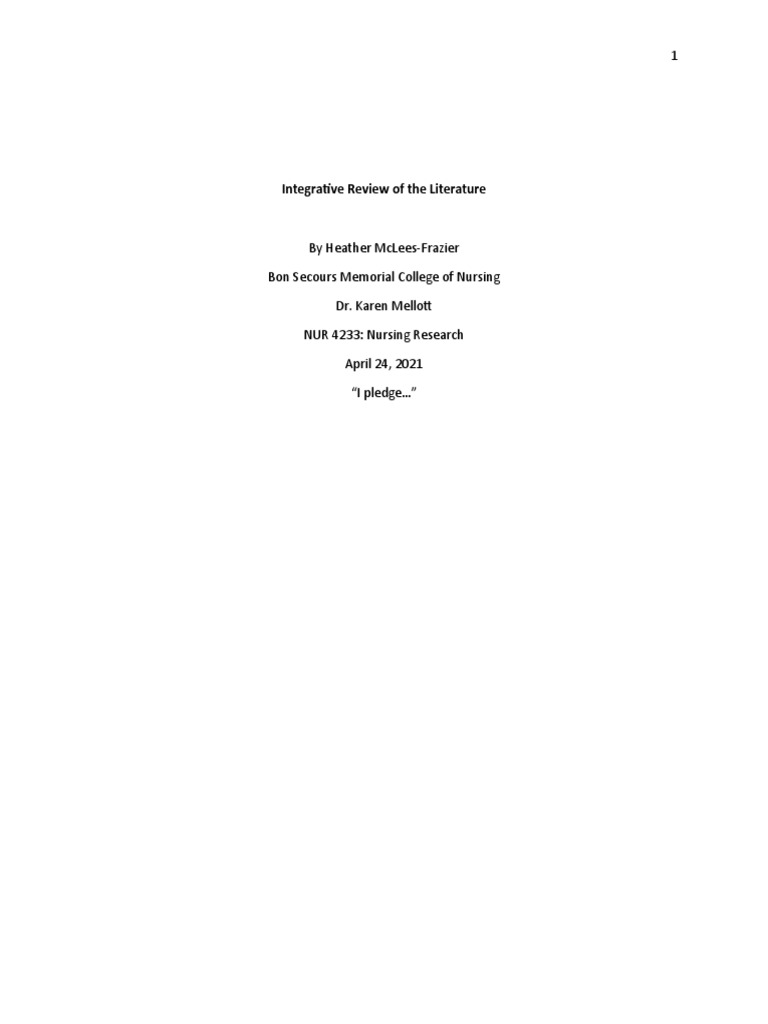 Integrative Review of The Literature | PDF