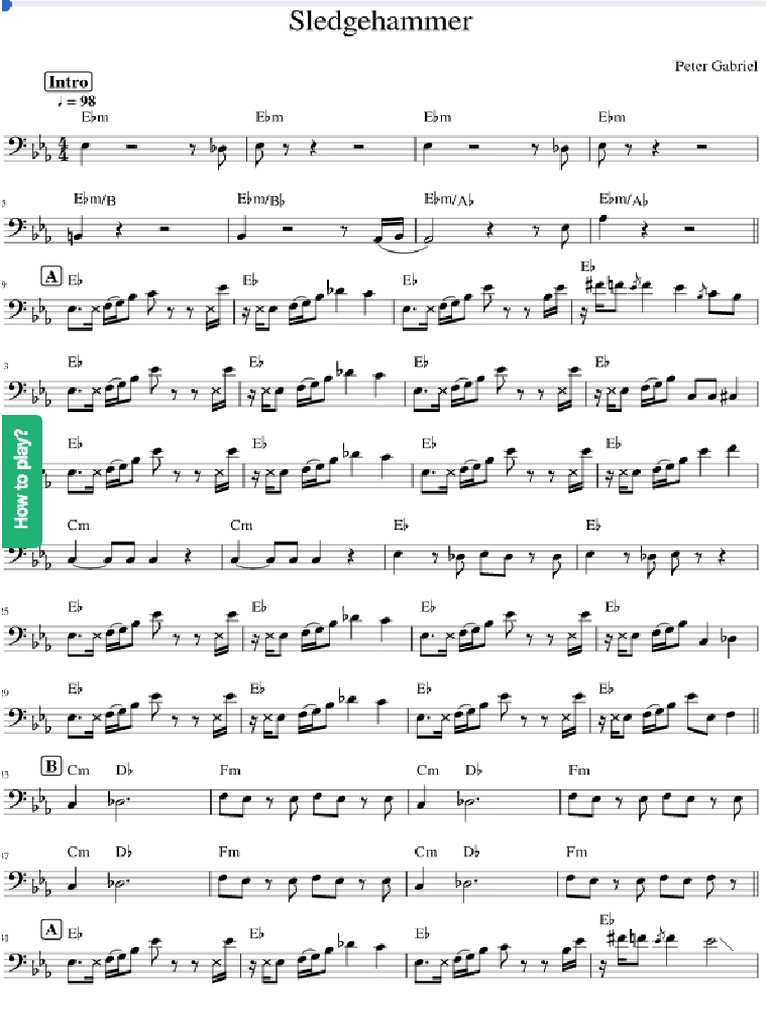 Sledge Hammer Peter Gabriel Bass PDF