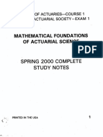 Mathematical Foundations of Actuarial Science. Society of Actuaries - Course 1. Casualty Actuarial - Exam 1