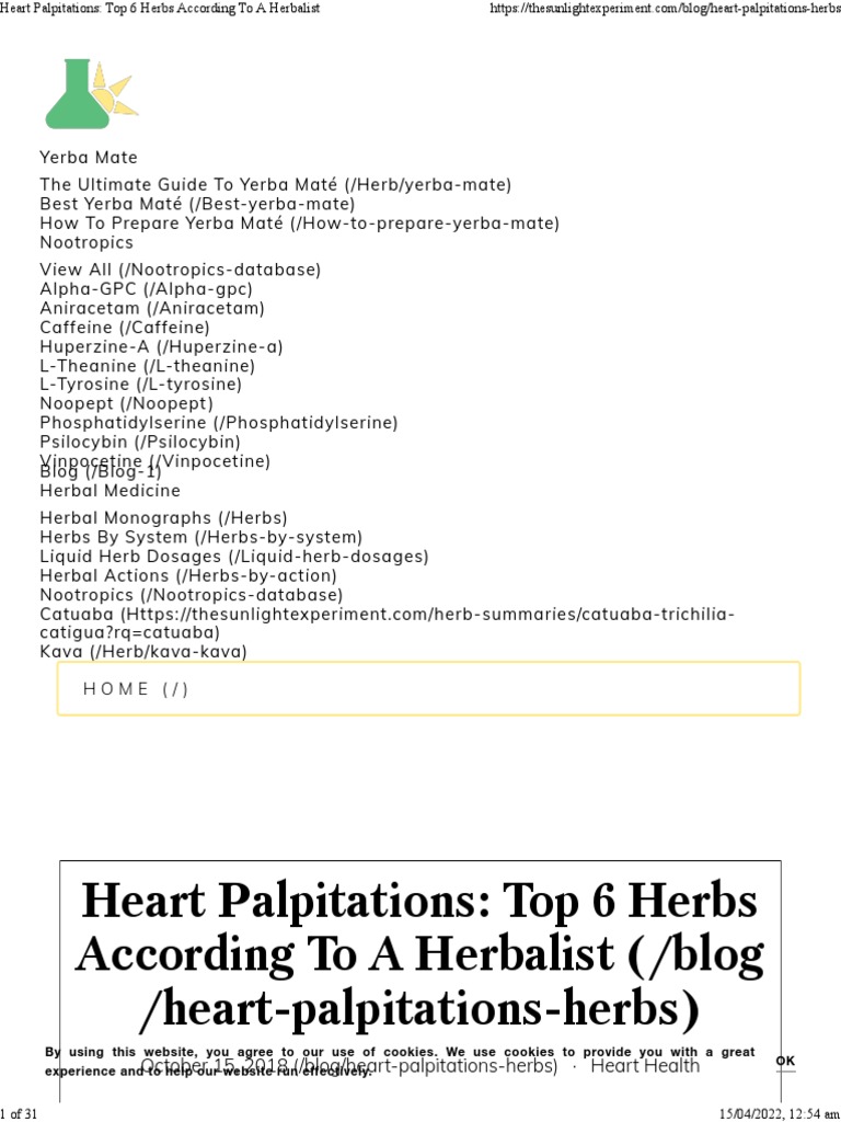 Heart Palpitations Top 6 Herbs According To A Herbalist PDF Atrium