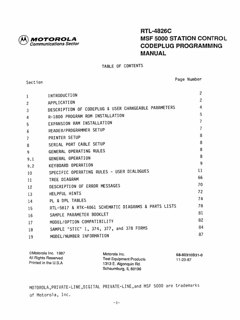 RTL 4826c Programming Manual Analog Msf5000!68!80310b31 | PDF | Menu ...