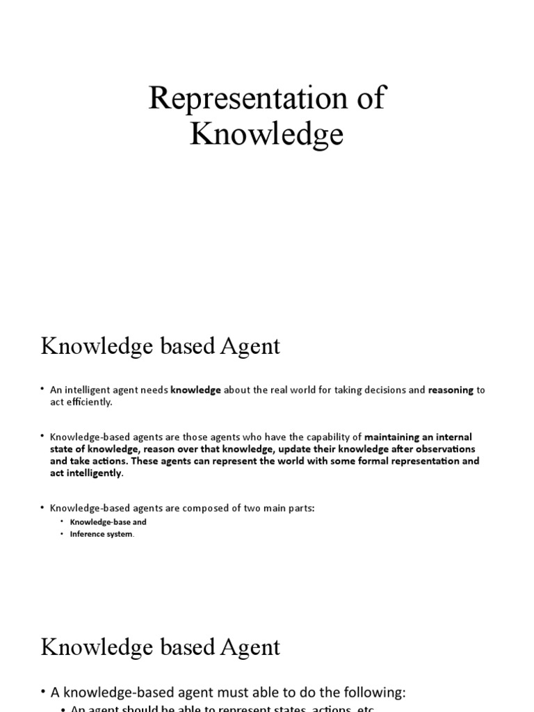 Representation of Knowledge PDF Inference Knowledge Representation And Reasoning