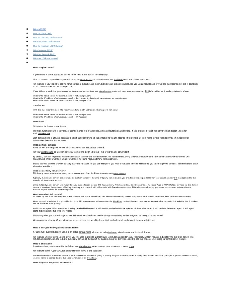 DNS Questions PDF Domain Name Architecture