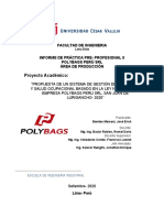 Proyecto Académico:: Facultad de Ingenieria Informe de Práctica Pre-Profesional Ii Polybags Perú SRL Área de Producción