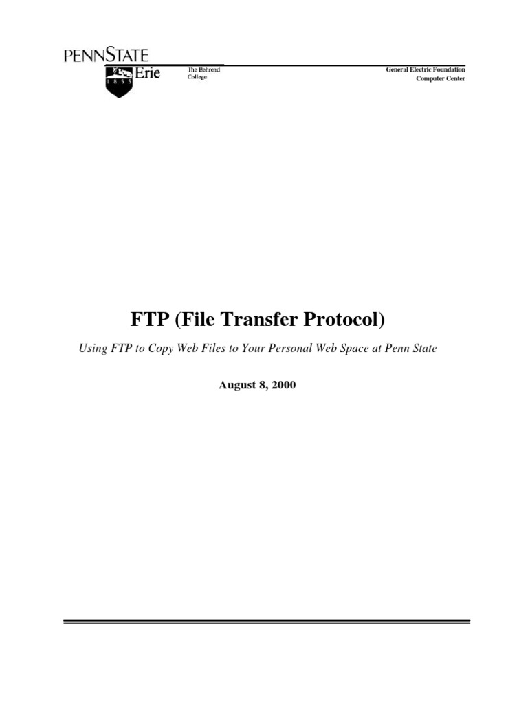 FTP (File Transfer Protocol) : Using FTP To Copy Web Files To Your ...