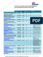 Top Computing Journals in Computer Science (Interdisciplinary Applications) According to ISI Impact Factor 2009