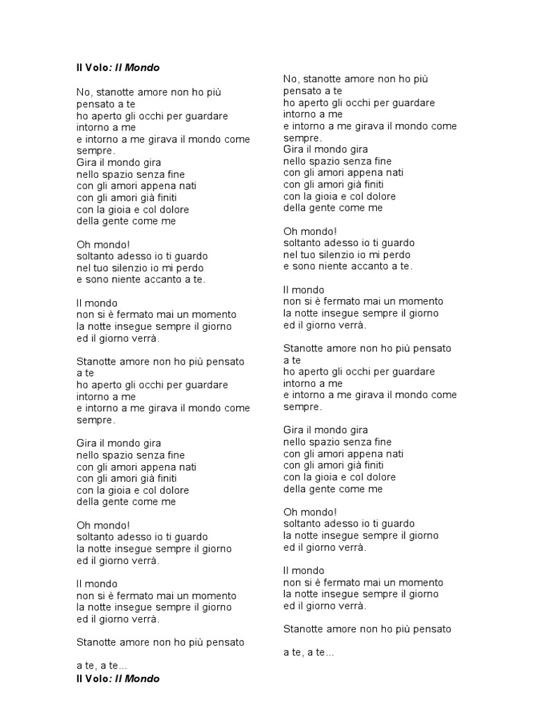 Il Volo Il Mondo PDF