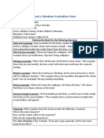 Children Literature Evaluation Form If You Give A Pig A Pancake 2