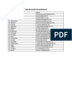 Liste Des Emails Des Encadrants PFE SMC6 21 - 22