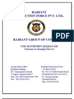 Radiant Protection Force Pvt. LTD.,: Col David Devasahayam