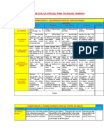 Instrumento de Evaluación - Rúbrica - Inglés