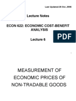 Lecture Notes Econ 622: Economic Cost-Benefit Analysis: Last Updated:26 Oct.,2006
