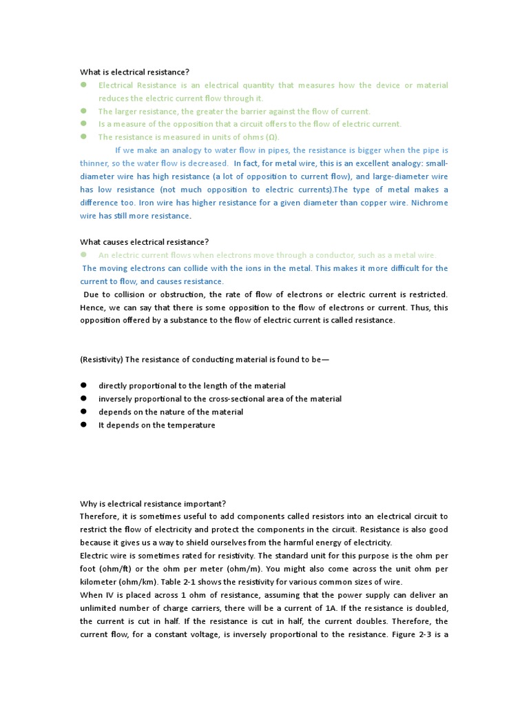 What Is Electrical Resistance | PDF | Electrical Resistance And