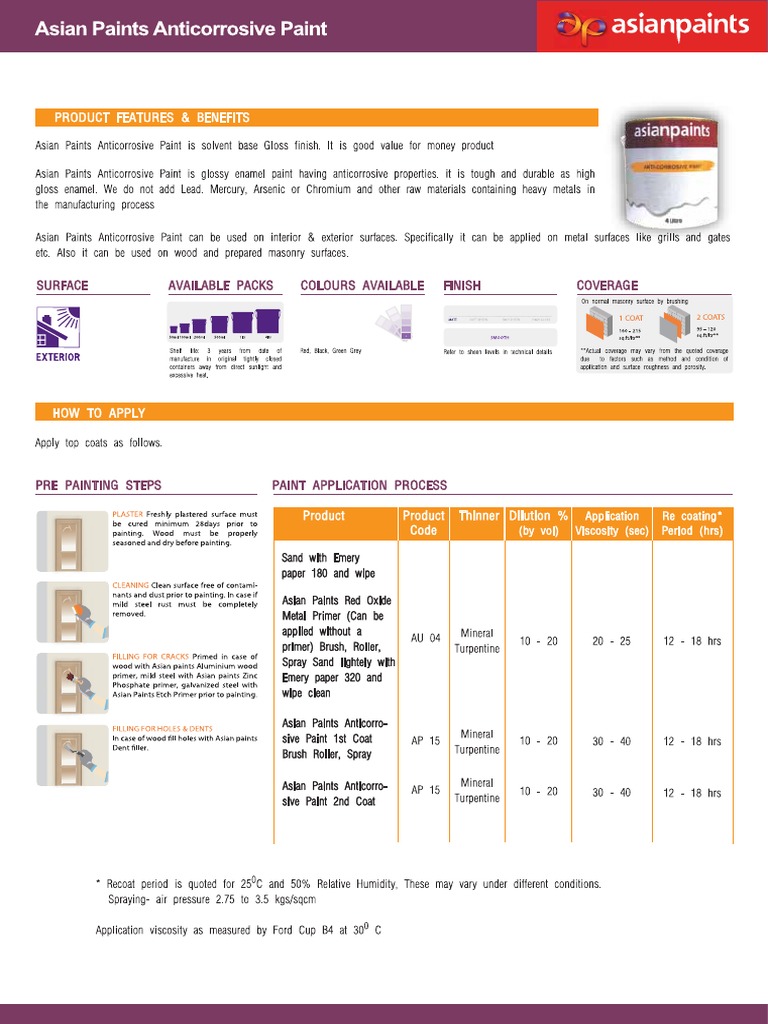 Asian Paints Anticorrosive Paint PIS PDF