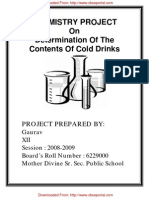 CBSE XII Chemistry Project Determination of The Contents of Cold Drinks