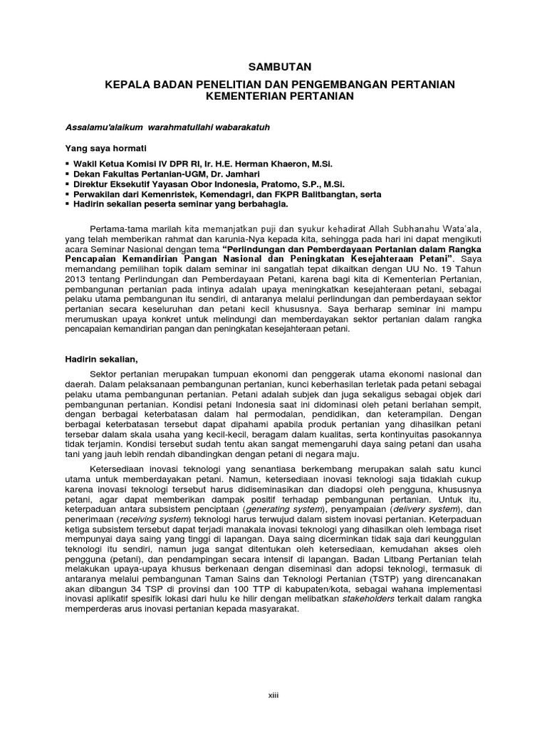 Sambutan Kabadan | PDF