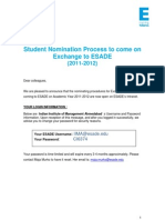 1112 Student Nomination Process For Exchange To ESADE Indian Institute of Management Ahmedabad