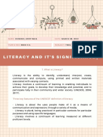 Literacy and Its Significance)