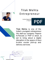 Tilak Mehta Entrepreneur