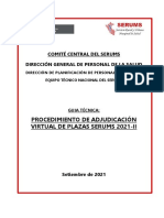 Procedimiento de Adjudicación Virtual SERUMS 2021-II