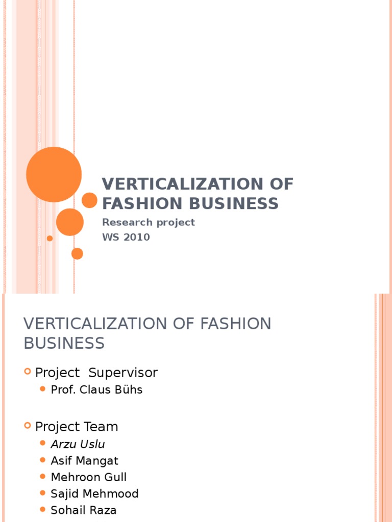 Verticalization in Fashion Business | PDF | Retail | Business