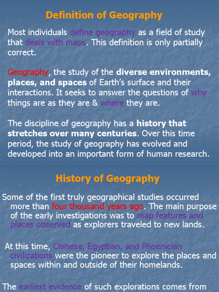 Definition of Geography Define Geography Deals With Maps PDF