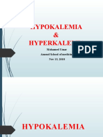Hypokalemia & Hyperkalemia: Mohamed Umar Amoud School of Medicine Nov 13, 2018