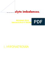 Electrolyte Imbalances.: Mohamed Umer Amoud School of Medicine