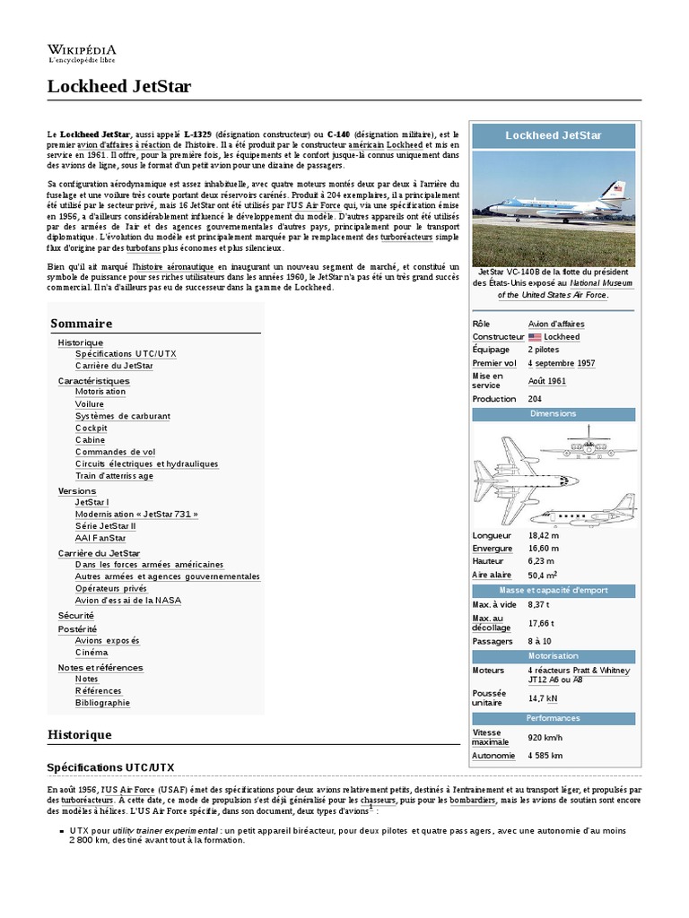 Lockheed JetStar | PDF | Avion | Aéronautiques