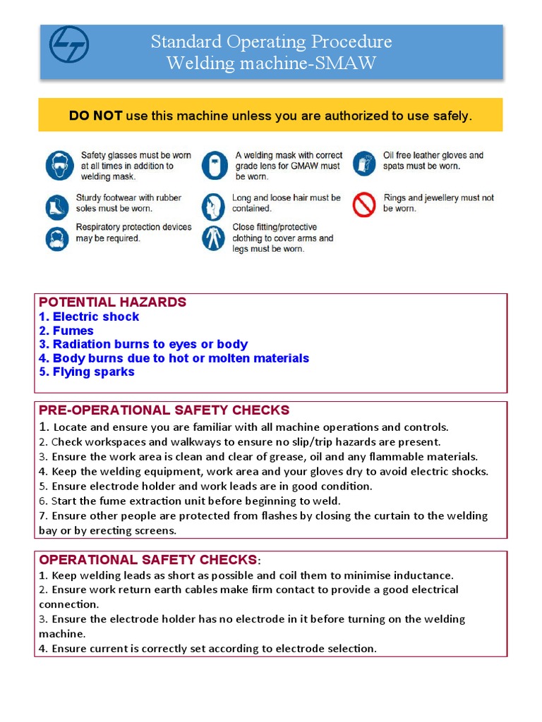 SMAW Welding Safety Procedure PDF