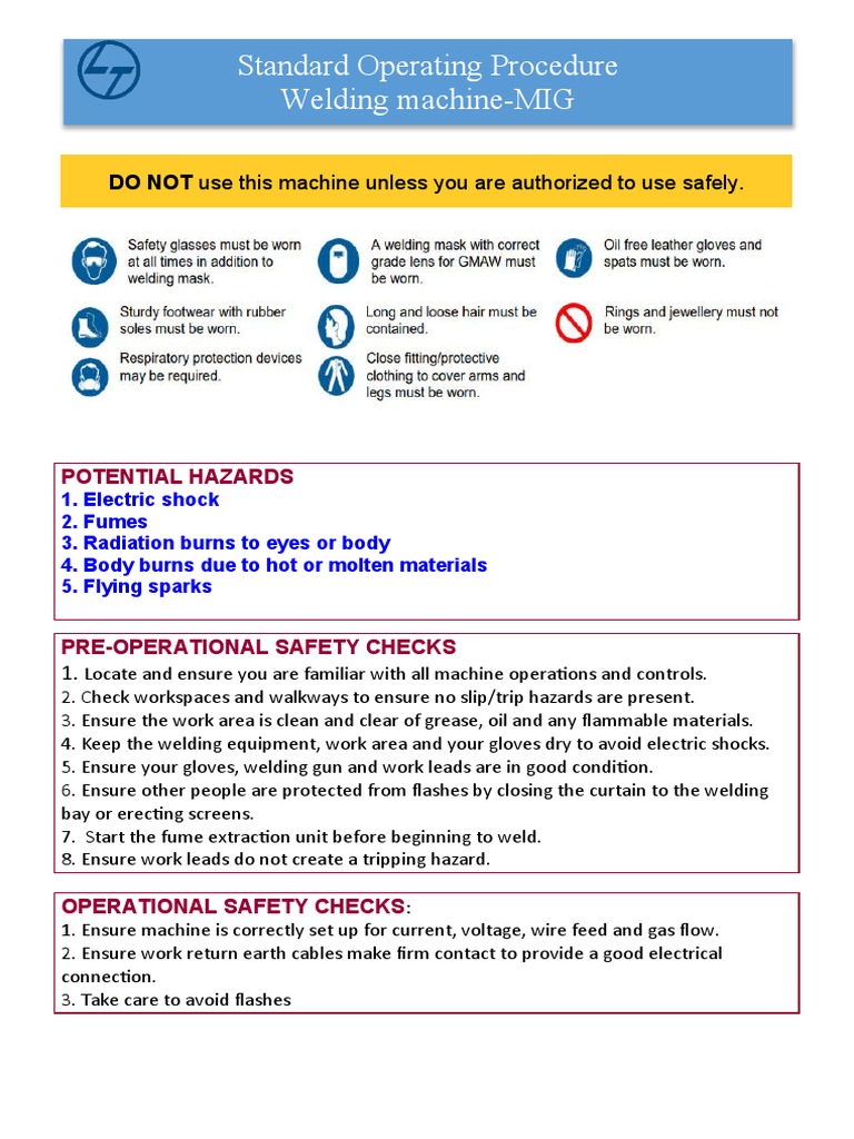 Safety Procedures for Operating a MIG Welding Machine Ensuring