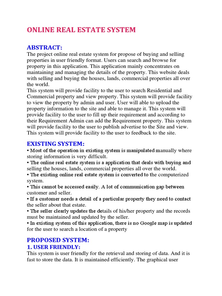 Online Real Estate System | PDF | Login | Usability