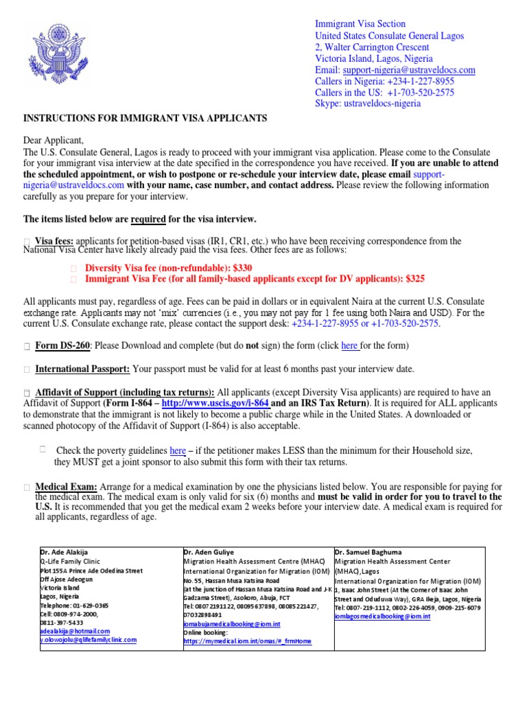 Diversity Visa Fee (NonRefundable) 330 Immigrant Visa Fee (For All