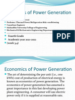 Economics of Power Generation: Fourth Grade Academic Year 2021-2022 (Week 3,4)