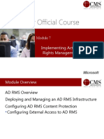 Microsoft Official Course: Implementing Active Directory Rights Management Services