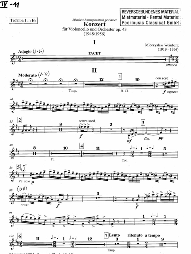 11) Trumpet I Cello Concerto, Weinberg PDF