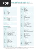 Common Abbreviations For The Patient Note USMLE Step 2CS