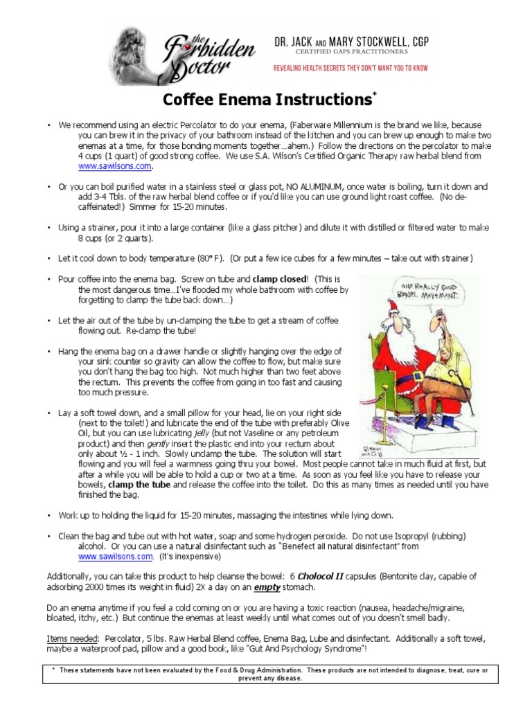 Coffee Enema Instructions Cholocol II Capsules (Bentonite Clay